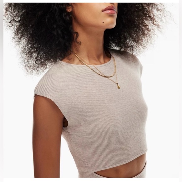 Wilfred Free ribbed Cut-Out Knit Tank Mini Dress Size XXS - Picture 2 of 5